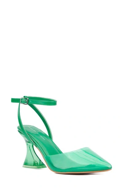 Fashion To Figure Jacki Ankle Strap Pump In Kelly Green