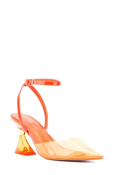 Fashion To Figure Jacki Ankle Strap Pump In Orange