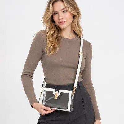 Fashnzfab Solid Faux Leather Transparent Rectangle Crossbody Bag In Multi