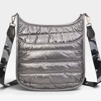 Fashnzfab Solid Quilted Puffer Crossbody Bag In Silver