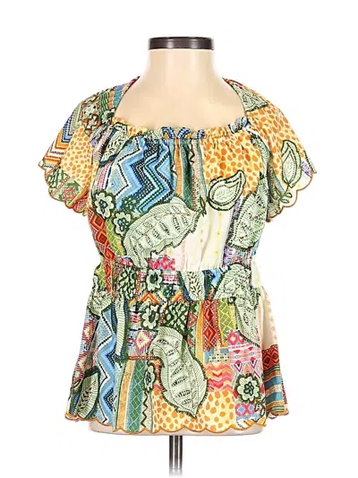 Pre-owned Fate Short Sleeve Blouse In Green
