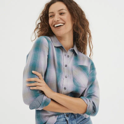 Fatface Olivia Check Shirt In Blue