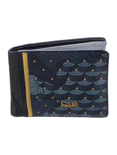 Pre-owned Fauré Le Page Patterned Bifold Wallet In Blue