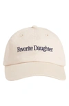 Favorite Daughter Classic Logo Cotton Twill Baseball Cap In Khaki