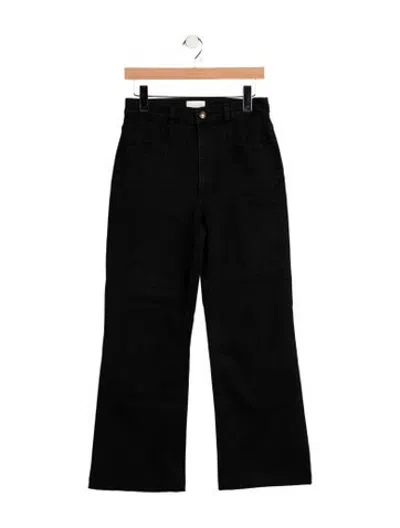 Pre-owned Favorite Daughter High-rise Flared Jeans In Black