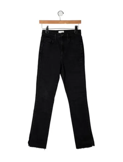 Pre-owned Favorite Daughter High-rise Straight Leg Jeans In Black