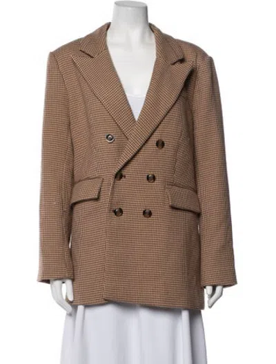 Pre-owned Favorite Daughter Houndstooth Print Blazer In Neutrals