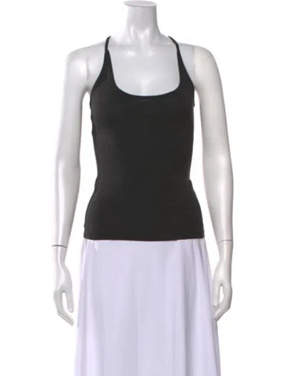 Pre-owned Fax Copy Express Scoop Neck Sleeveless Top In Grey