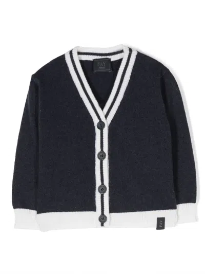 Fay Blue Cardigan For Baby Boy With Logo