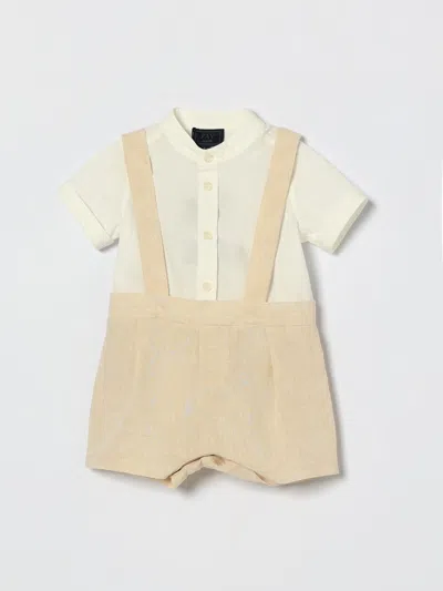 Fay Junior Babies'  Linen Jumpsuit In Neutral