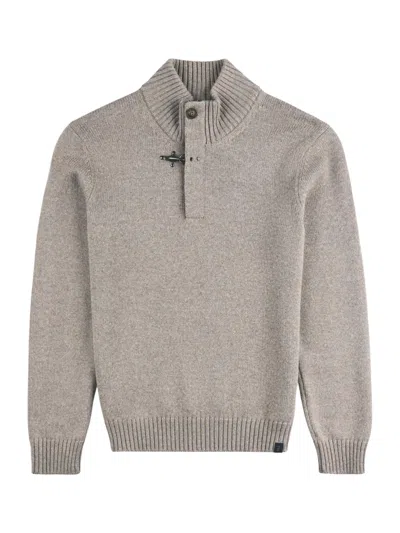 Fay Men's Crewneck Sweater In Kaki