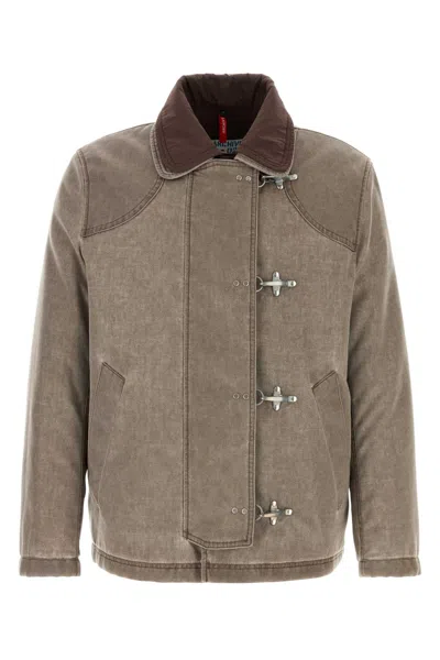 Fay Men's Nylon Canvas Jacket In Brown