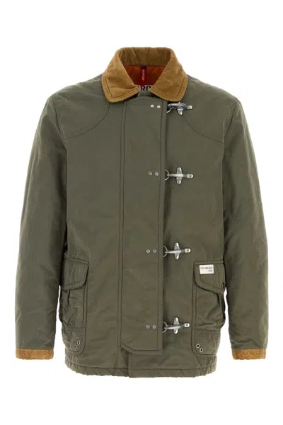 Fay Padded Cotton Jacket In Green