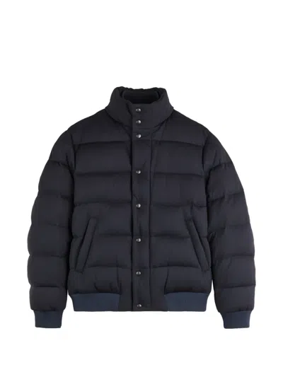 Fay Padded Jersey-front Bomber Jacket In Blue