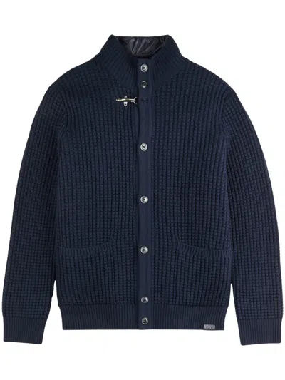 Fay Quilted Nylon Gilet Sweater Vest In Navy