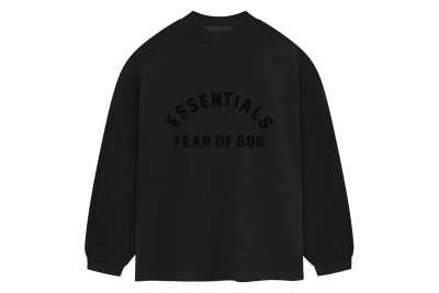 Pre-owned Fear Of God Essentials Heavy Jersey Longsleeve Tee Jet Black