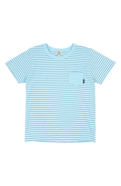 Feather 4 Arrow Babies' High Tide Stripe Cotton Pocket T-shirt In Blue/ White