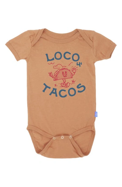 Feather 4 Arrow Babies' Loco Tacos Cotton Graphic Bodysuit In Apricot
