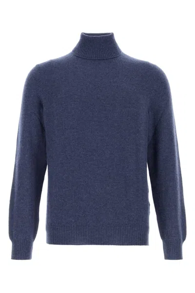 Fedeli Air Force Blue Cashmere Sweater In Multi