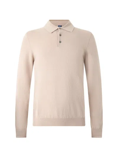 Fedeli Cashmere Polo Sweater In Neutral