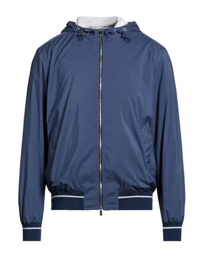 Fedeli Man Jacket Navy Size 42 Polyester In Blue