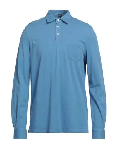 Fedeli Man Polo Shirt Light Blue Size 44 Cotton