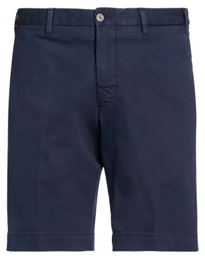 Fedeli Man Shorts & Bermuda Shorts Navy Size 44 Cotton, Elastane In Blue