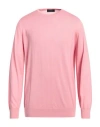 Fedeli Man Sweater Pink Size 44 Cashmere, Silk