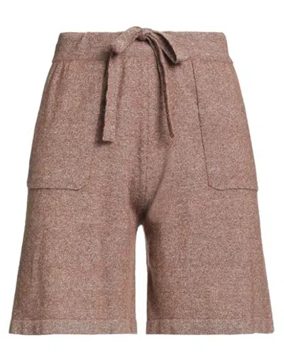 Fedeli Woman Shorts & Bermuda Shorts Brown Size 6 Cashmere, Linen