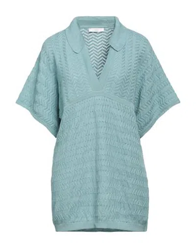 Fedeli Woman Sweater Sky Blue Size 6 Linen, Cotton