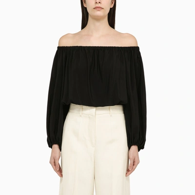 Federica Tosi | Black Silk Blend Top