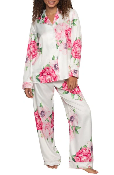 Felina Adrienne Print Satin Pajamas In Bloom