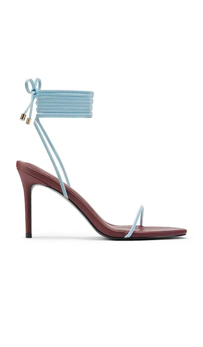 Femme La X Revolve Barely There Lace Up Heel In Burgundy & Blue Sorbet