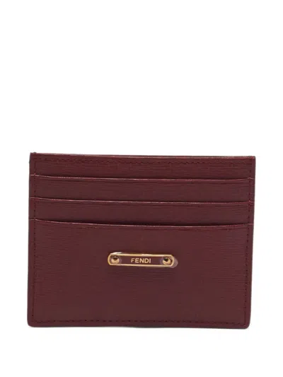 Pre-owned Fendi 2013 Logo-plate Card Holder In Red