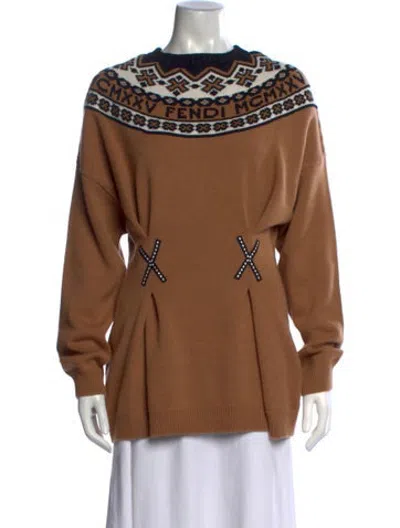 Pre-owned Fendi 2017 Wool Sweater In Brown