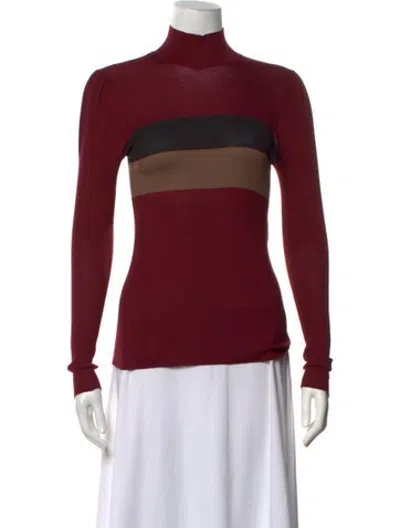 Pre-owned Fendi 2020 Silk Sweater In Burgundy