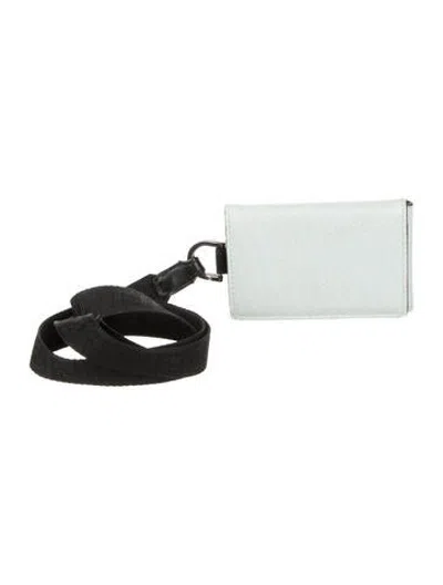 Pre-owned Fendi 2022 Zucchino Ff Logo Card Holder In Blue