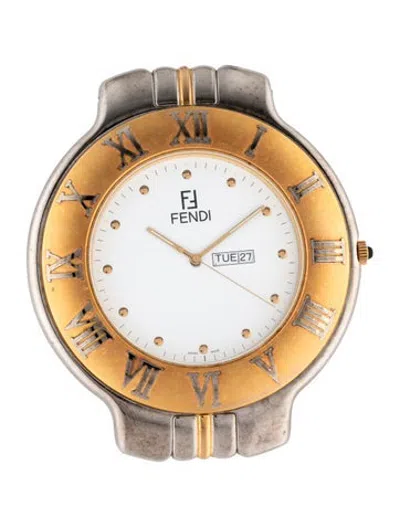 Pre-owned Fendi 900c Travel Clock In White