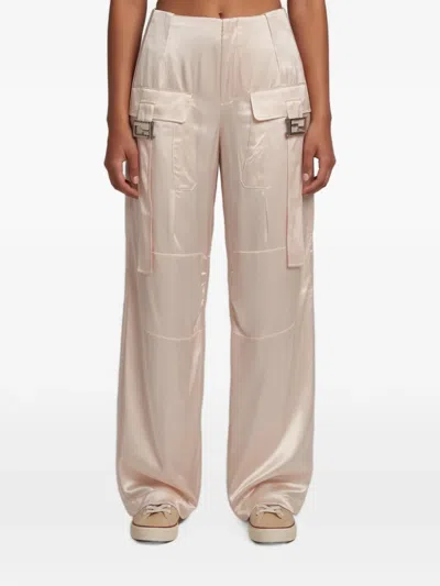 Pre-owned Fendi Baguette Buckle Cargo Pants In Neutrals