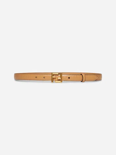 Fendi Beige Leather Ff Belt