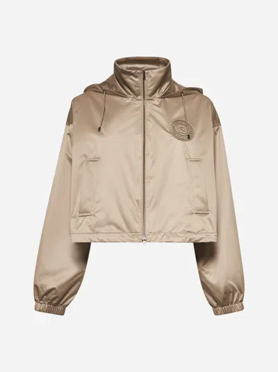Fendi Beige Technical Fabric Windbreaker