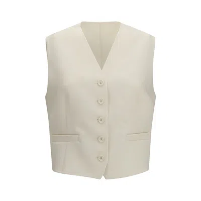Fendi Beige Wool Oves Aries Waistcoat In White