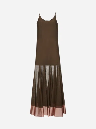 Fendi Brown Viscose Long Dress
