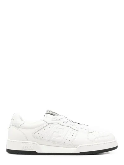 Fendi Calf Leather Sneakers For Men In White