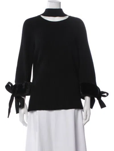 Pre-owned Fendi Cashmere Mock Neck Sweater In Black