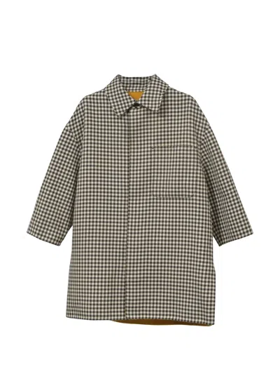 Pre-owned Fendi Check Patch-pocket Coat In Brown