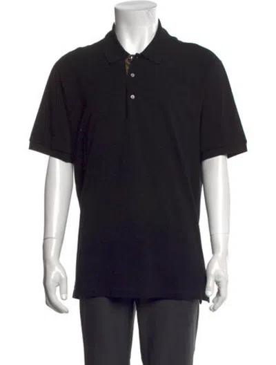 Pre-owned Fendi Collar Short Sleeve Polo Shirt In Black