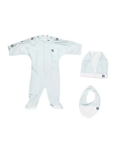 Pre-owned Fendi Babies' Cotton Three Piece Set In Blue