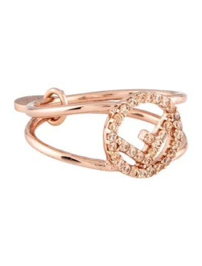 Pre-owned Fendi Crystal F Is  Ring In Multicolor