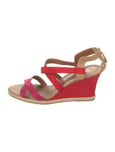 Pre-owned Fendi Espadrilles In Pink/red